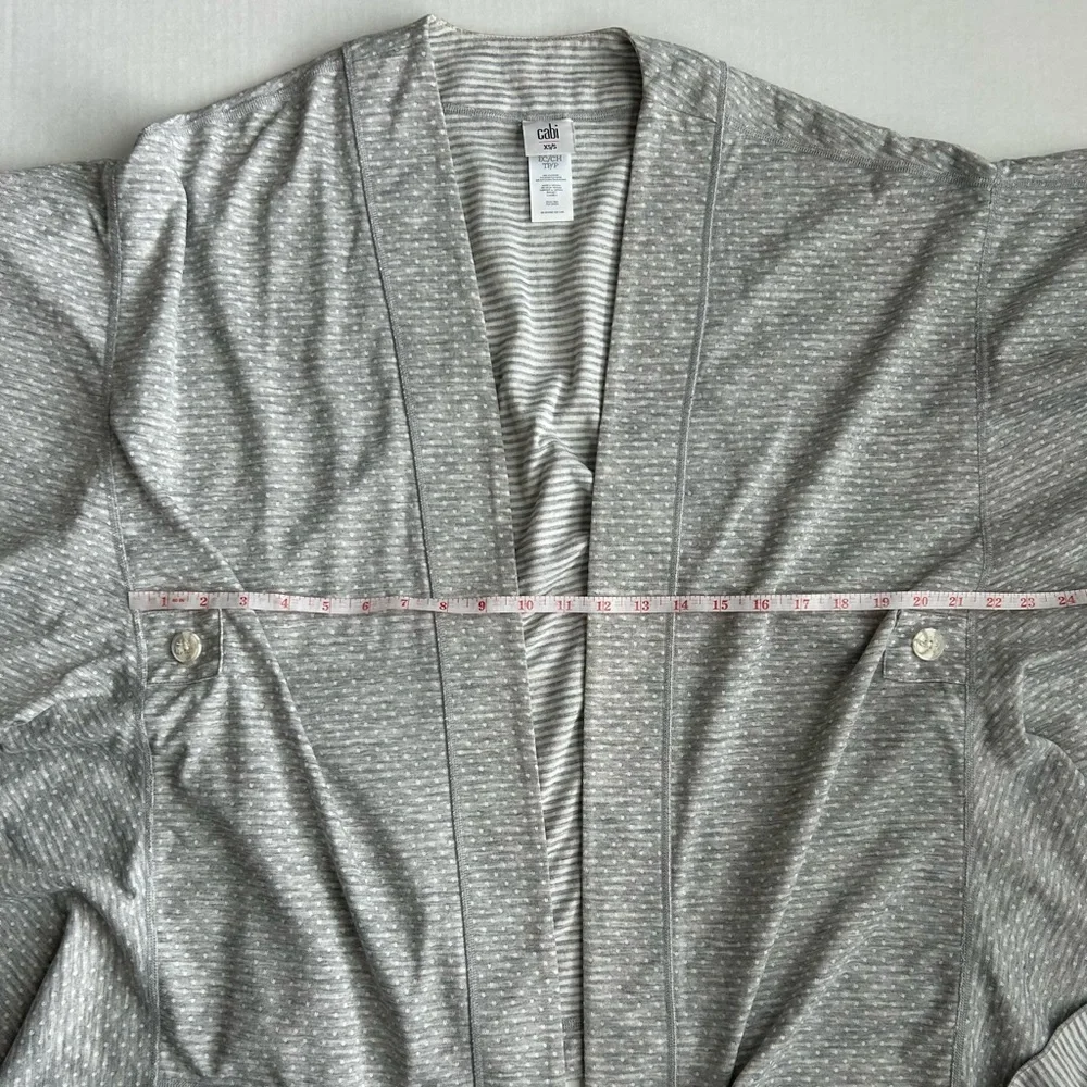 CAbi Cape Women's‎ Gray White Stripe Polka Dot ATC XS/S #5846